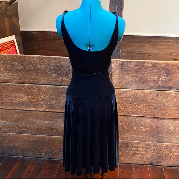 Vintage Velvet Drop Waisted Cocktail Dress w Rockabilly 50’s Bombshell Goth Vibe - Picture 8 of 12